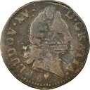 【極美品/品質保証書付】 アンティークコイン コイン 金貨 銀貨 [送料無料] [#875957] Coin, France, Louis XV, Demi sol d'Aix, 1/2 Sol, 1768, Aix, F(12-15)