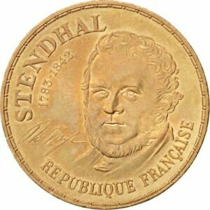  アンティークコイン コイン 金貨 銀貨   FRANCE, Stendhal, 10 Francs, 1983, KM #953, AU(55-58), Nickel-Bronze