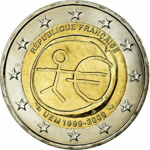  アンティークコイン コイン 金貨 銀貨   France, 2 Euro, EMU 10th Anniversary, 2009, MS(63), Bi-Metallic