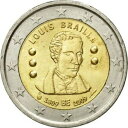  アンティークコイン コイン 金貨 銀貨   Belgium, 2 Euro, Louis Braille, 2009, MS(60-62), Bi-Metallic, KM:288