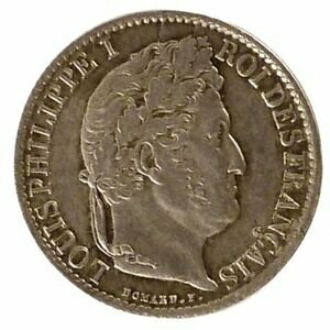 ڶ/ʼݾڽա ƥ    [̵] [#10387] FRANCE, Louis-Philippe, 1/2 Franc, 1837, Lille, KM #741.13, AU(55-58)