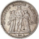  アンティークコイン コイン 金貨 銀貨   Coin, France, Hercule, 5 Francs, 1849, Strasbourg, VF(30-35), Silver