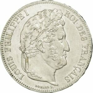  アンティークコイン コイン 金貨 銀貨   France, Louis-Philippe, 5 Francs, 1839, Rouen, AU(50-53), Silver