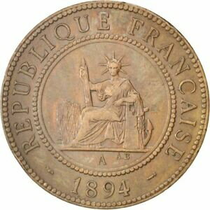 【極美品/品質保証書付】 アンティークコイン 硬貨 [#73140] FRENCH INDO-CHINA, Cent, 1894, Paris, KM #1, EF(40-45), Bronze, 31 [送料無料] #oof-wr-3268-2543