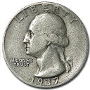 【極美品/品質保証書付】 アンティークコイン コイン 金貨 銀貨 [送料無料] 1937 Washington Quarter Good/Fine - SKU#12360