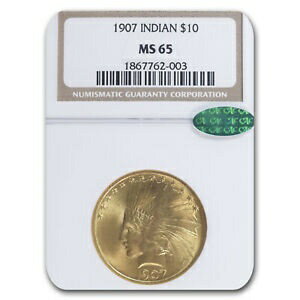 【極美品/品質保証書付】 アンティークコイン 金貨 1907 $10 Indian Gold Eagle MS-65 NGC CAC - SKU#213986 [送料無料] #got-wr-3296-2429