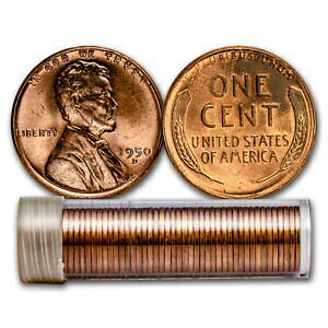 ڶ/ʼݾڽա ƥ Ų 1950-D Lincoln Cent 50-Coin Roll BU - SKU#9285 [̵] #ocf-wr-3296-3934