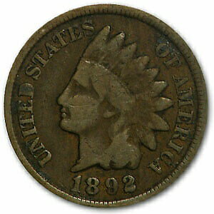 【極美品/品質保証書付】 アンティークコイン コイン 金貨 銀貨 [送料無料] 1892 Indian Head Cent Good+ - SKU#9895