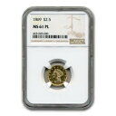 1869 $2.50 リバティ ゴールド クォーター イーグル MS-...(3)