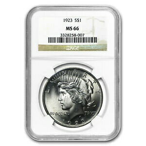 【極美品/品質保証書付】 アンティークコイン コイン 金貨 銀貨 [送料無料] 1923 Peace Dollar MS-66 NGC
