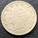 【極美品/品質保証書付】 アンティークコイン コイン 金貨 銀貨 [送料無料] 1883 Liberty Head Nickel 5c Circulated With Cents #28884