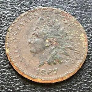  アンティークコイン コイン 金貨 銀貨  1867 Indian Head Cent 1c Circulated #22820