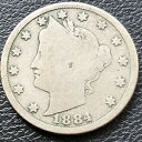 【極美品/品質保証書付】 アンティークコイン コイン 金貨 銀貨 [送料無料] 1884 Liberty Head Nickel 5c Better Grade #28902