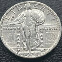 【極美品/品質保証書付】 アンティークコイン コイン 金貨 銀貨 [送料無料] 1924 Standing Liberty Quarter 25c Higher Grade #30032