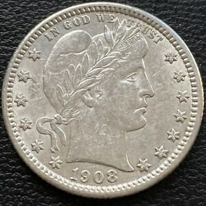 yɔi/iۏ؏tz AeB[NRC RC   [] 1908 O Barber Quarter 25c High Grade UNC Uncirculated #30081