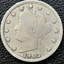 【極美品/品質保証書付】 アンティークコイン 硬貨 1903 Liberty Head Nickel 5c Better Grade Rare #13060 [送料無料] #oof-wr-3297-4498