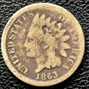 【極美品/品質保証書付】 アンティークコイン 硬貨 1863 Indian Head Cent One Penny 1c Circulated #20403 [...