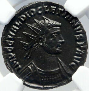 ڶ/ʼݾڽա ƥ    [̵] DIOCLETIAN w MAXIMIAN Authentic Ancient 292AD Original Roman Coin NGC i82916