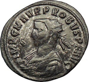 ڶ/ʼݾڽա ƥ    [̵] Probus 280AD Silvered Ancient Roman Coin Sol Sun God w whip Horse i29111