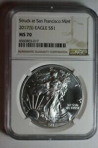 ڶ/ʼݾڽա ƥ    [̵] 2017 (S) Struck San Francisco Mint Silver Eagle NGC MS70 #017