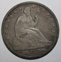 【極美品/品質保証書付】 アンティークコイン コイン 金貨 銀貨 送料無料 1873 Seated Silver Half Dollar OP42