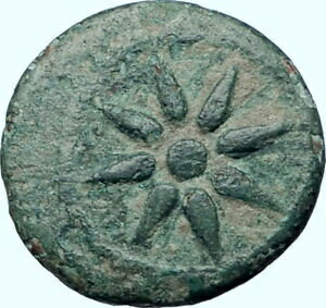 yɔi/iۏ؏tz AeB[NRC RC   [] URANOPOLIS in MACEDONIA 300BC Aprodite as Uranus Earth Globe Greek Coin i40531