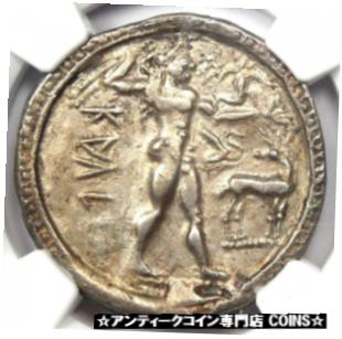 Bruttium Caulonia AR アポロ シルバー ステーター コイン ~紀元前 400 年 - 認定 NGC XF (EF) #sct-wr-3358-1321 Bruttium Caulonia AR Apollo Silver Stater Coin ~400 BC - Certified NGC XF (EF) #sct-wr-3358-1321