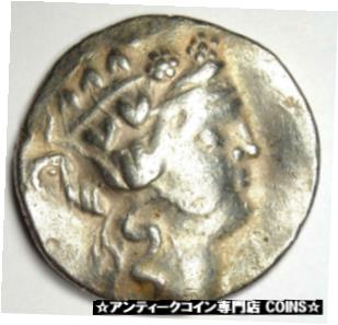 【極美品/品質保証書付】 アンティークコイン コイン 金貨 銀貨 送料無料 Thasos Type AR Tetradrachm Dionysus Silver Coin (90-75 BC) - Very Fine (VF)