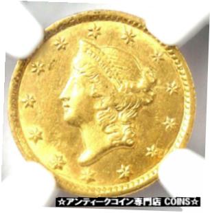 【極美品/品質保証書付】 アンティークコイン 金貨 1853-C Liberty Gold Dollar G$1. NGC Uncirculated Detail - Rare MS Charlotte Coin [送料無料] #gct-wr-3358-2476