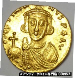  アンティークコイン コイン 金貨 銀貨  Byzantine Justinian II AV Solidus Gold Cross Coin 685-695 AD - Choice XF / AU