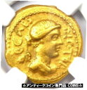 ローマン ジュリアス シーザー ゴールド AV アウレウス コイン (紀元前 45 年、L. プランカス) - 認定 NGC VF #gct-wr-3359-8...