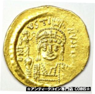  アンティークコイン コイン 金貨 銀貨  Byzantine Justin II AV Solidus Gold Coin 565-578 AD - Good VF / XF - Rare!