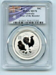 ڶ/ʼݾڽա ƥ    [̵] 2017 P 50C Silver 1/2 oz Australia Year of the Rooster Half Dollar PCGS MS70