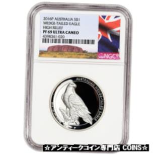 【極美品/品質保証書付】 アンティークコイン 銀貨 2016-P Australia Silver Wedge-Tailed Eagle High Relief Proof 1 - NGC PF69 Ayers 送料無料 sot-wr-3364-1398