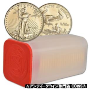 【極美品/品質保証書付】 2021 American Gold Eagle 1 oz $50 - 1 Roll - Twenty 20 BU Coins in Mint Tube