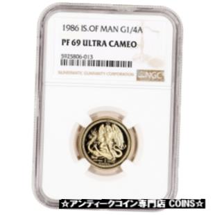 ڶ/ʼݾڽա ƥ    [̵] 1986 Isle of Man Gold Proof 1/4 oz Angel - NGC PF69 UCAM