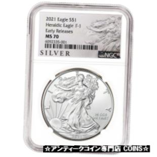 楽天金銀プラチナ　ワールドリソース【極美品/品質保証書付】 アンティークコイン コイン 金貨 銀貨 [送料無料] 2021 American Silver Eagle - NGC MS70 - Early Releases - ALS Label