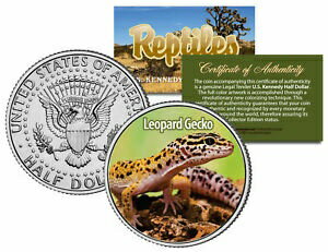 【極美品/品質保証書付】 アンティークコイン 硬貨 LEOPARD GECKO Collectible Reptiles JFK Half Dollar US Colorized Coin PET LIZARD [送料無料] #ocf-wr-3365-1067