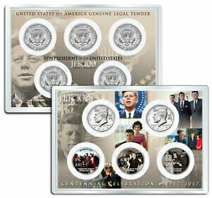 ڶ/ʼݾڽա ƥ    [̵] JOHN F KENNEDY JFK100 Birthday 2017 JFK Half Dollar 5-Coin Set Assassination 4x6