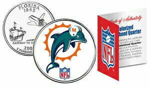 yɔi/iۏ؏tz AeB[NRC d MIAMI DOLPHINS NFL Florida U.S. Statehood Quarter U.S. Coin *Licensed* [] #ocf-wr-3365-1364