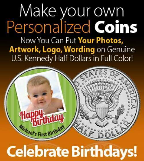 ڶ/ʼݾڽա ƥ Ų Happy Birthday Gift PERSONALIZED COIN JFK Half Dollar US Party Bag Filler Favor [̵] #ocf-wr-3365-1391