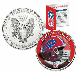 ڶ/ʼݾڽա ƥ    [̵] BUFFALO BILLS 1 Oz American Silver Eagle $1 US Coin Colorized NFL LICENSED