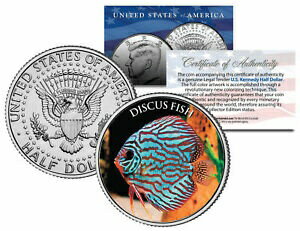 【極美品/品質保証書付】 アンティークコイン 硬貨 DISCUS FISH Fish Series JFK Kennedy Half Dollar U.S. Colorized Coin 送料無料 ocf-wr-3365-1578