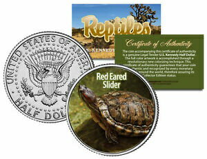 【極美品/品質保証書付】 アンティークコイン 硬貨 RED EARED SLIDER Reptiles JFK Half Dollar US Colorized Coin TERRAPIN Pet TURTLE [送料無料] #ocf-wr-3365-1718