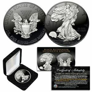 ڶ/ʼݾڽա ƥ    [̵] Black RUTHENIUM SILHOUETTE 1 Troy Oz US Mint 2019 American Silver Eagle with Box