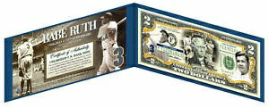 【極美品/品質保証書付】 アンティークコイン コイン 金貨 銀貨 [送料無料] BABE RUTH *New York Yankees* Legal Tender U.S. $2 Bill *LICENSED* w/Folio & COA