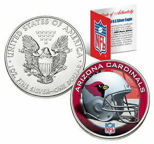 ڶ/ʼݾڽա ƥ    [̵] ARIZONA CARDINALS 1 Oz American Silver Eagle $1 US Coin Colorized NFL LICENSED