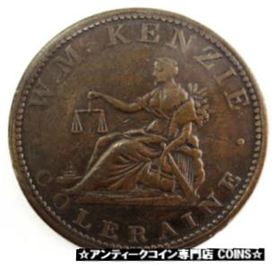 ڶ/ʼݾڽա ƥ    [̵] 1813 COLERAINE IRELAND WILLIAM McKENZIE SEATED HIBERNIA 1 PENNY COIN TOKEN