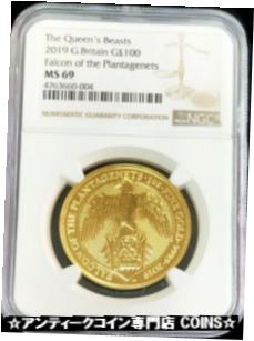【極美品/品質保証書付】 アンティークコイン 金貨 2019 GOLD GREAT BRITAIN 100 POUNDS QUEEN'S BEASTS FALCON COIN NGC MINT STATE 69 [送料無料] #gct-wr-3366-962