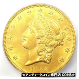 【極美品/品質保証書付】 アンティークコイン 金貨 1855 Liberty Gold Double Eagle $20 Coin - ICG MS61 (BU UNC) - $12,000 Value! [送料無料] #gcf-wr-3367-1617